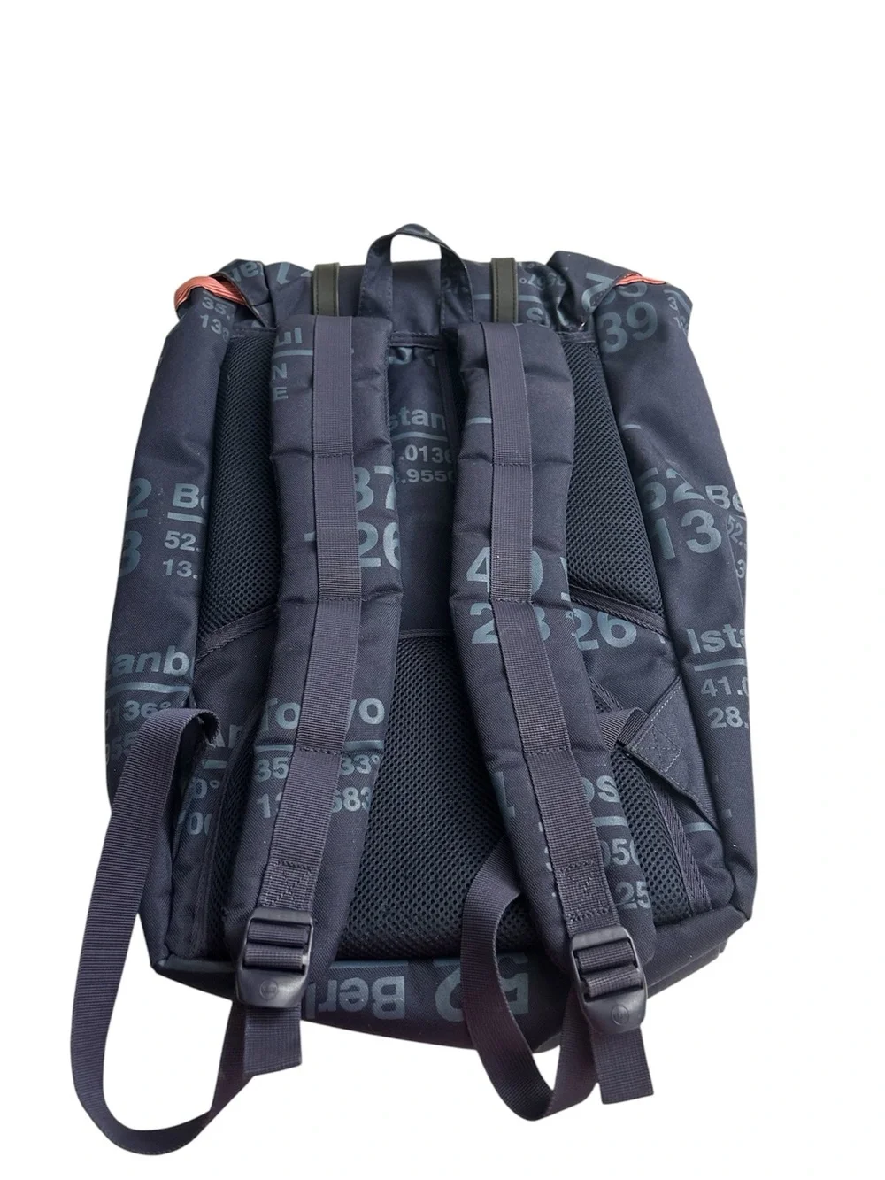 Herschel Supply Company Navy Coordinate-Print Canvas Backpack with Black Straps